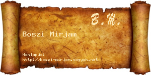 Boszi Mirjam névjegykártya